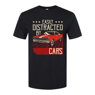 Easily Distracted By Cars Classic Muscle Car Guy Car Lover Softstyle® CVC T-Shirt