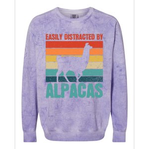 Easily Distracted By Alpacas Design For An Alpaca Fan Colorblast Crewneck Sweatshirt