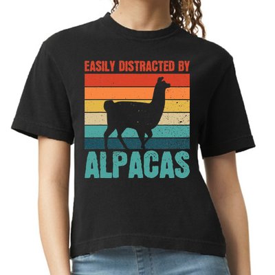 Easily Distracted By Alpacas Design For An Alpaca Fan Comfort Colors Boxy T-Shirt