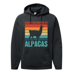 Easily Distracted By Alpacas Design For An Alpaca Fan Performance Fleece Hoodie