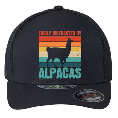 Easily Distracted By Alpacas Design For An Alpaca Fan Flexfit Unipanel Trucker Cap