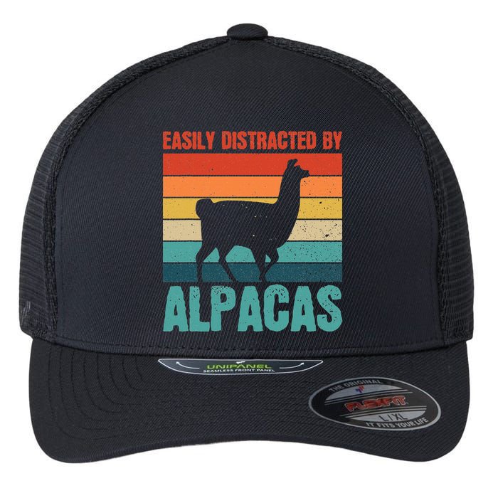 Easily Distracted By Alpacas Design For An Alpaca Fan Flexfit Unipanel Trucker Cap