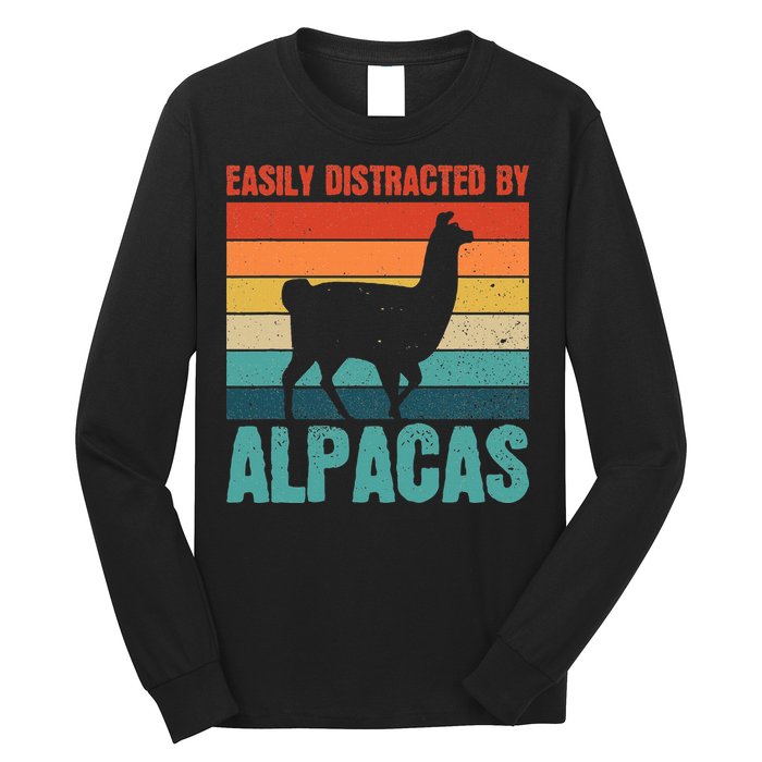 Easily Distracted By Alpacas Design For An Alpaca Fan Long Sleeve Shirt