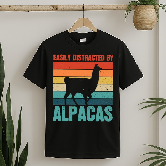 Easily Distracted By Alpacas Design For An Alpaca Fan T-Shirt