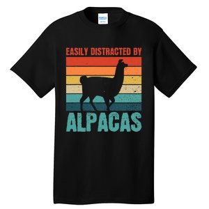 Easily Distracted By Alpacas Design For An Alpaca Fan Tall T-Shirt