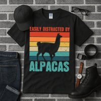 Easily Distracted By Alpacas Design For An Alpaca Fan Tall T-Shirt