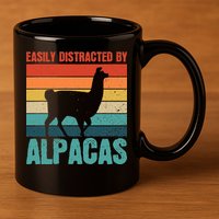 Easily Distracted By Alpacas Design For An Alpaca Fan 11oz C Handle Ceramic Mug