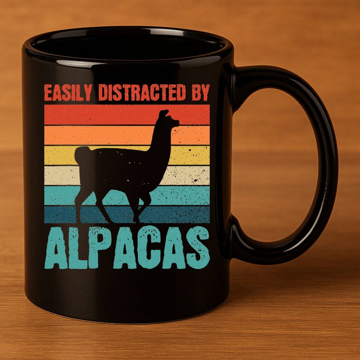 Easily Distracted By Alpacas Design For An Alpaca Fan 11oz C Handle Ceramic Mug