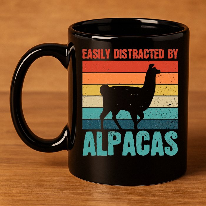 Easily Distracted By Alpacas Design For An Alpaca Fan 11oz C Handle Ceramic Mug