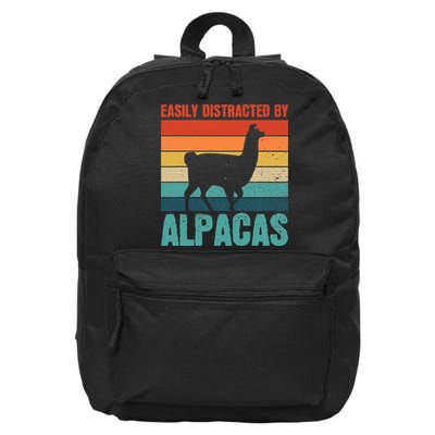 Easily Distracted By Alpacas Design For An Alpaca Fan 16 in Basic Backpack