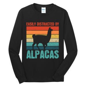 Easily Distracted By Alpacas Design For An Alpaca Fan Tall Long Sleeve T-Shirt