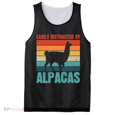 Easily Distracted By Alpacas Design For An Alpaca Fan Mesh Reversible Basketball Jersey Tank