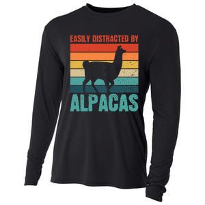 Easily Distracted By Alpacas Design For An Alpaca Fan Cooling Performance Long Sleeve Crew