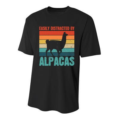 Easily Distracted By Alpacas Design For An Alpaca Fan Youth Performance Sprint T-Shirt