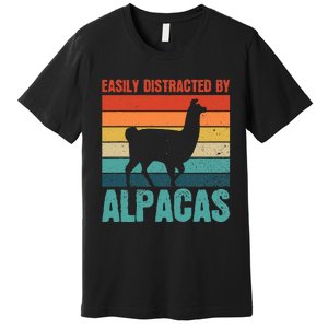 Easily Distracted By Alpacas Design For An Alpaca Fan Premium T-Shirt