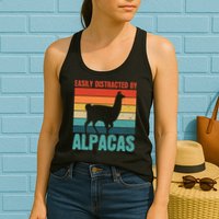 Easily Distracted By Alpacas Design For An Alpaca Fan Womens Tank Top