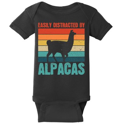 Easily Distracted By Alpacas Design For An Alpaca Fan Baby Bodysuit