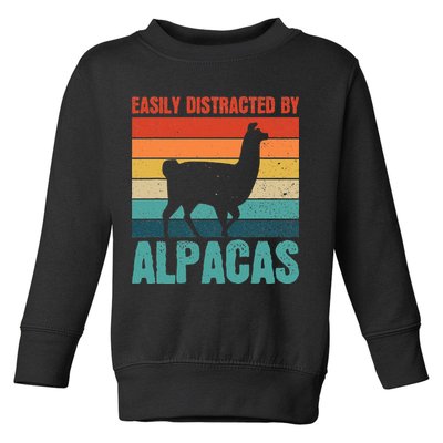Easily Distracted By Alpacas Design For An Alpaca Fan Toddler Sweatshirt