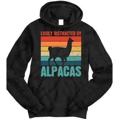 Easily Distracted By Alpacas Design For An Alpaca Fan Tie Dye Hoodie