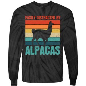 Easily Distracted By Alpacas Design For An Alpaca Fan Tie-Dye Long Sleeve Shirt