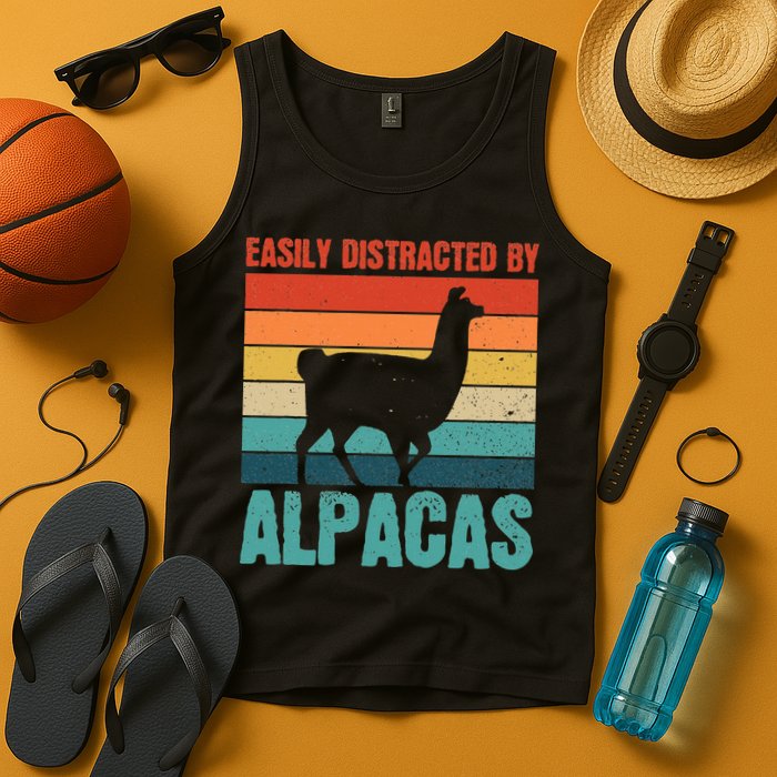 Easily Distracted By Alpacas Design For An Alpaca Fan Tank Top