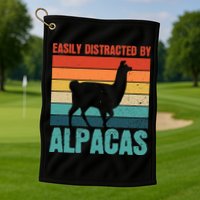 Easily Distracted By Alpacas Design For An Alpaca Fan Golf Towel