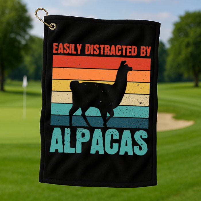 Easily Distracted By Alpacas Design For An Alpaca Fan Golf Towel