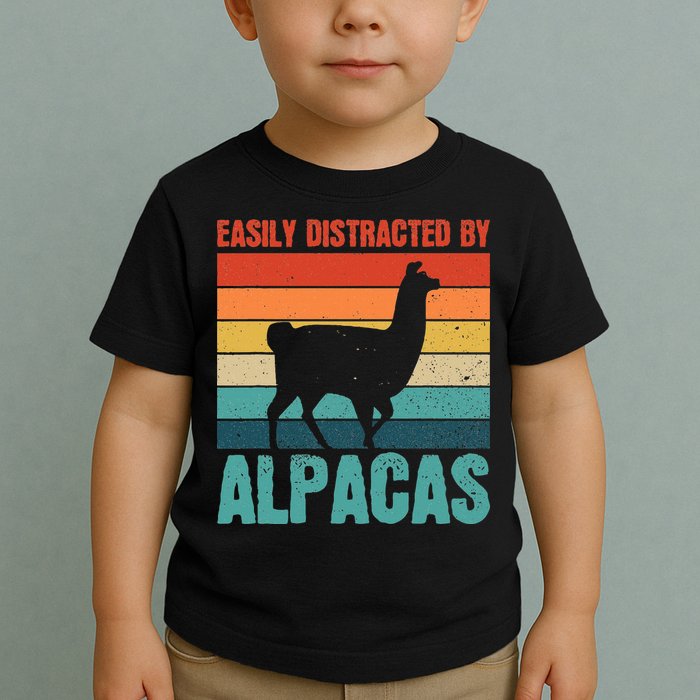 Easily Distracted By Alpacas Design For An Alpaca Fan Toddler T-Shirt