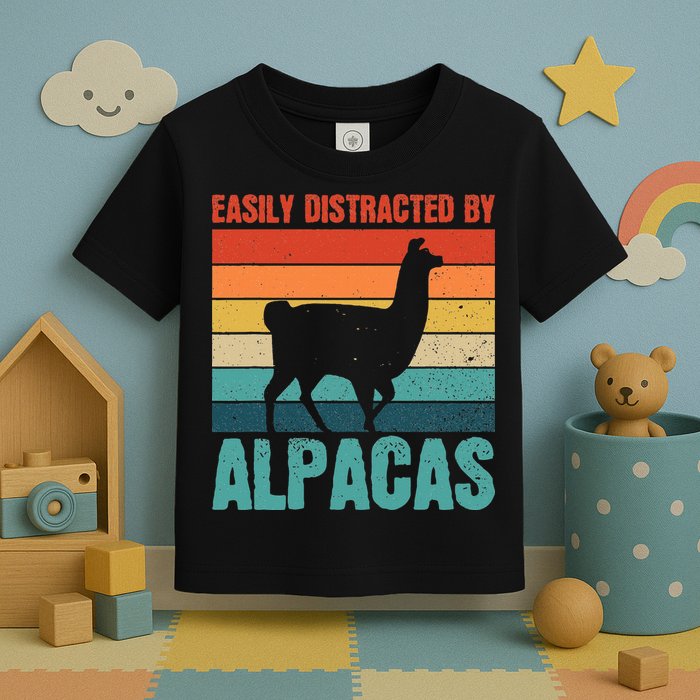 Easily Distracted By Alpacas Design For An Alpaca Fan Toddler T-Shirt