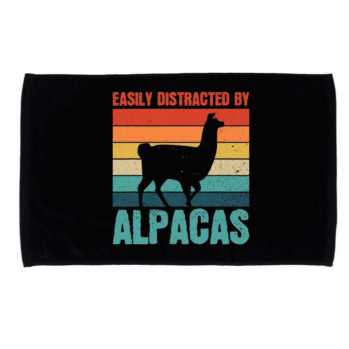 Easily Distracted By Alpacas Design For An Alpaca Fan Microfiber Hand Towel