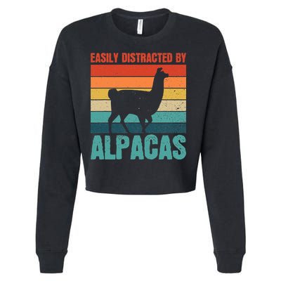 Easily Distracted By Alpacas Design For An Alpaca Fan Cropped Pullover Crew