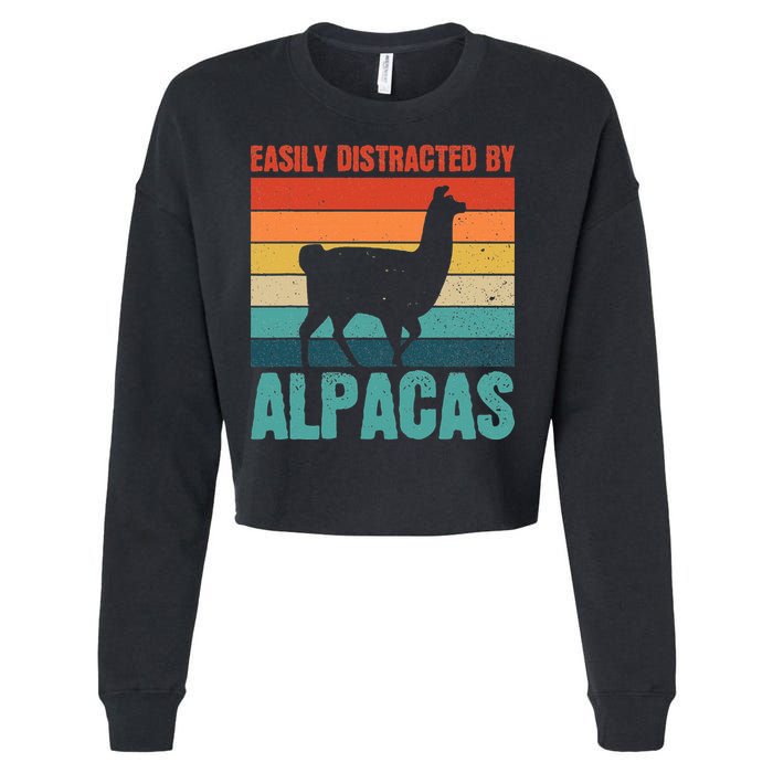 Easily Distracted By Alpacas Design For An Alpaca Fan Cropped Pullover Crew