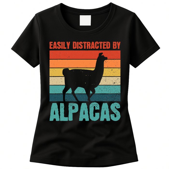 Easily Distracted By Alpacas Design For An Alpaca Fan Womens T-Shirt