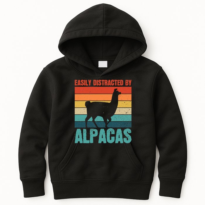 Easily Distracted By Alpacas Design For An Alpaca Fan Kids Hoodie