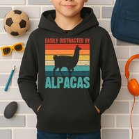 Easily Distracted By Alpacas Design For An Alpaca Fan Kids Hoodie