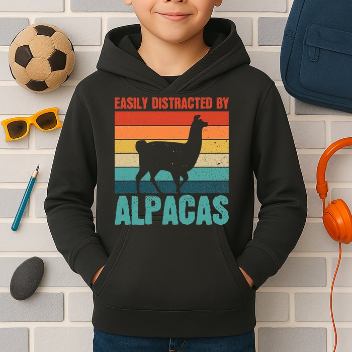 Easily Distracted By Alpacas Design For An Alpaca Fan Kids Hoodie