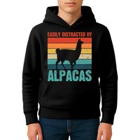Easily Distracted By Alpacas Design For An Alpaca Fan Kids Hoodie