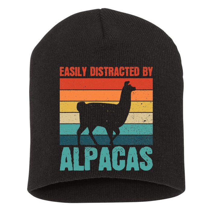 Easily Distracted By Alpacas Design For An Alpaca Fan Short Acrylic Beanie