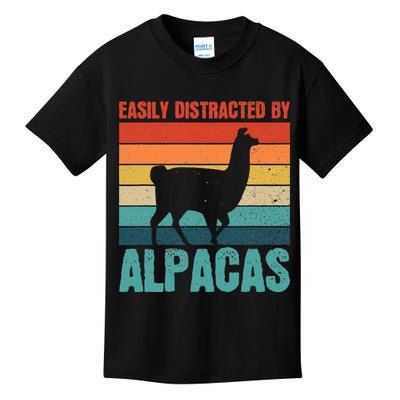 Easily Distracted By Alpacas Design For An Alpaca Fan Kids T-Shirt