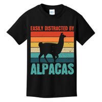 Easily Distracted By Alpacas Design For An Alpaca Fan Kids T-Shirt
