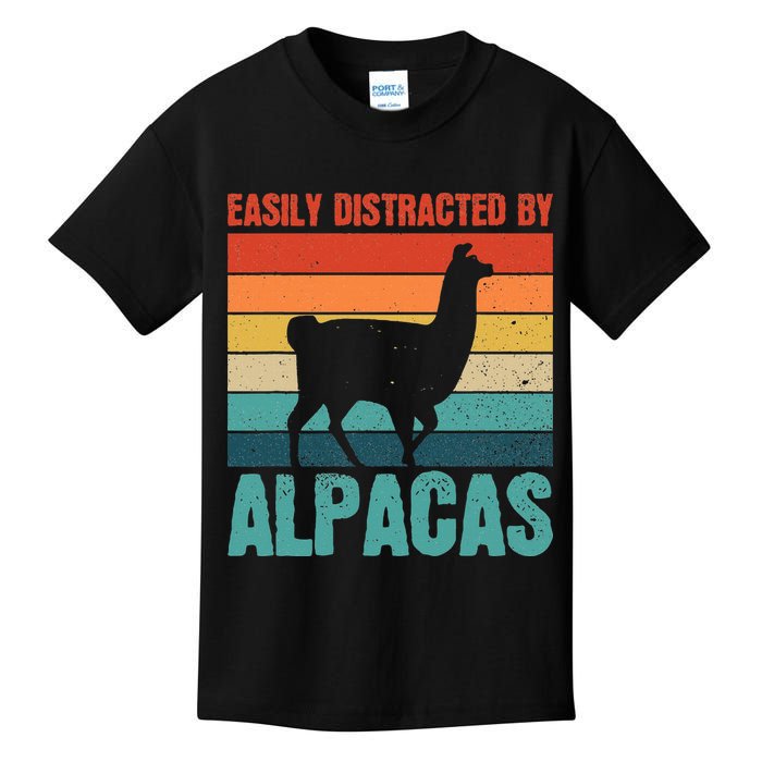 Easily Distracted By Alpacas Design For An Alpaca Fan Kids T-Shirt