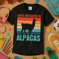 Easily Distracted By Alpacas Design For An Alpaca Fan Kids T-Shirt