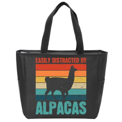 Easily Distracted By Alpacas Design For An Alpaca Fan Zip Tote Bag