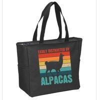 Easily Distracted By Alpacas Design For An Alpaca Fan Zip Tote Bag