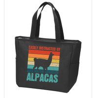 Easily Distracted By Alpacas Design For An Alpaca Fan Zip Tote Bag
