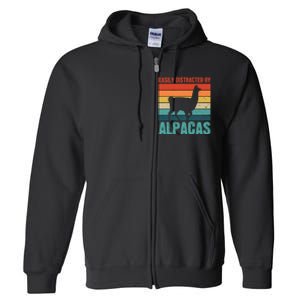 Easily Distracted By Alpacas Design For An Alpaca Fan Full Zip Hoodie