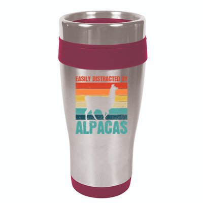 Easily Distracted By Alpacas Design For An Alpaca Fan 16oz Travel Tumbler