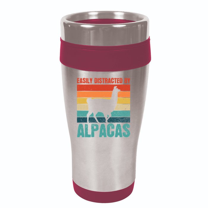 Easily Distracted By Alpacas Design For An Alpaca Fan 16oz Travel Tumbler