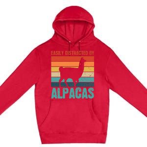 Easily Distracted By Alpacas Design For An Alpaca Fan Premium Pullover Hoodie