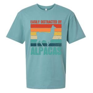 Easily Distracted By Alpacas Design For An Alpaca Fan Sueded Cloud Jersey T-Shirt